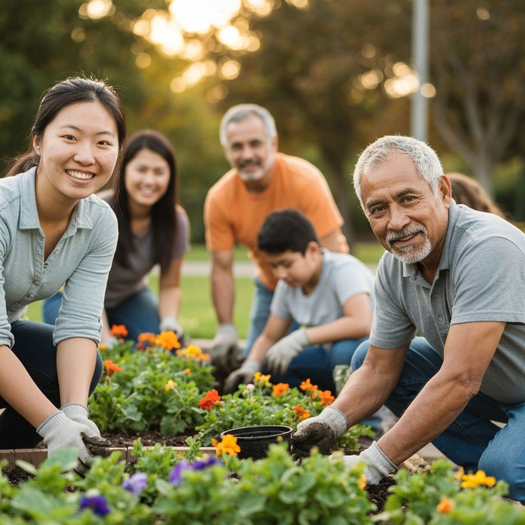 Community volunteers working together